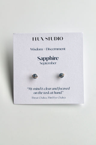 Birthstone Studs - Sapphire (September) - Wisdom