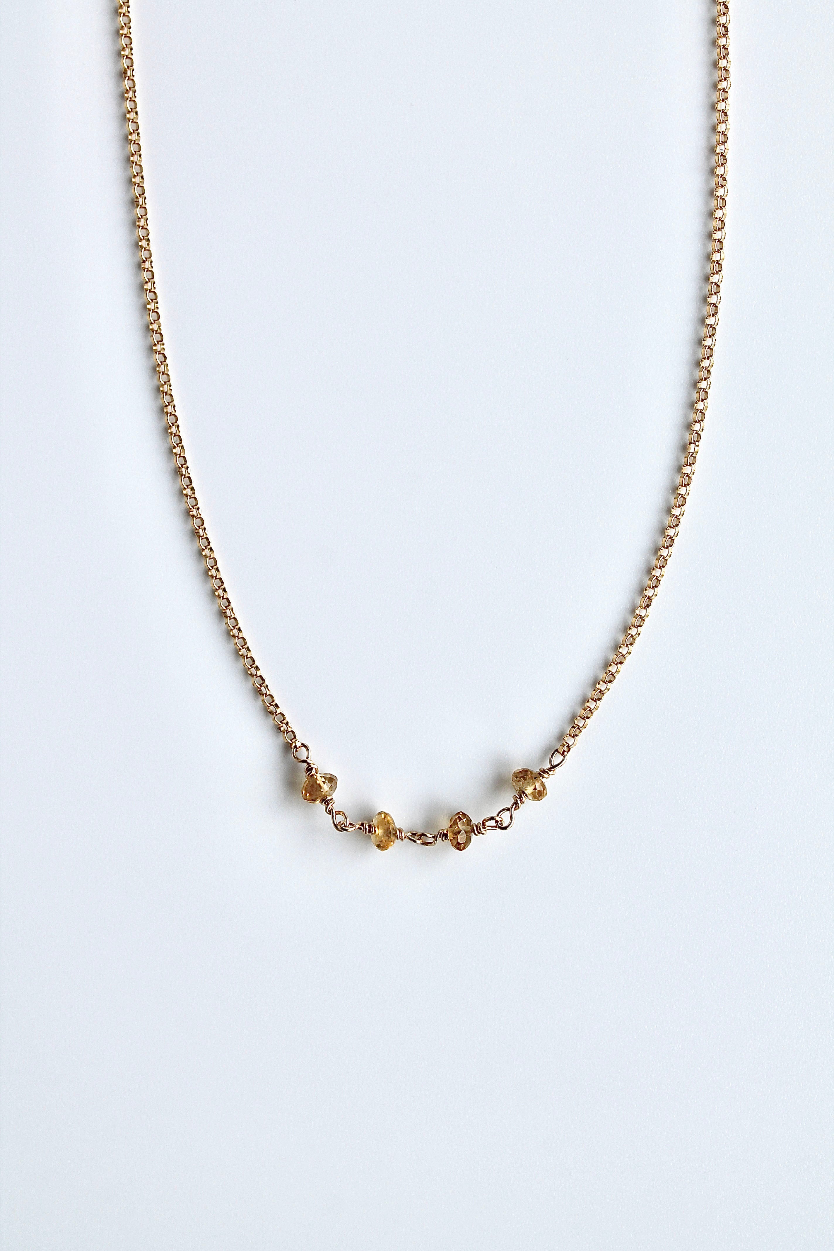 Birthstone Bar Necklace - Citrine (November) - Personal Power
