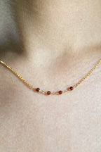 Birthstone Bar Necklace - Garnet (January) - Manifestation