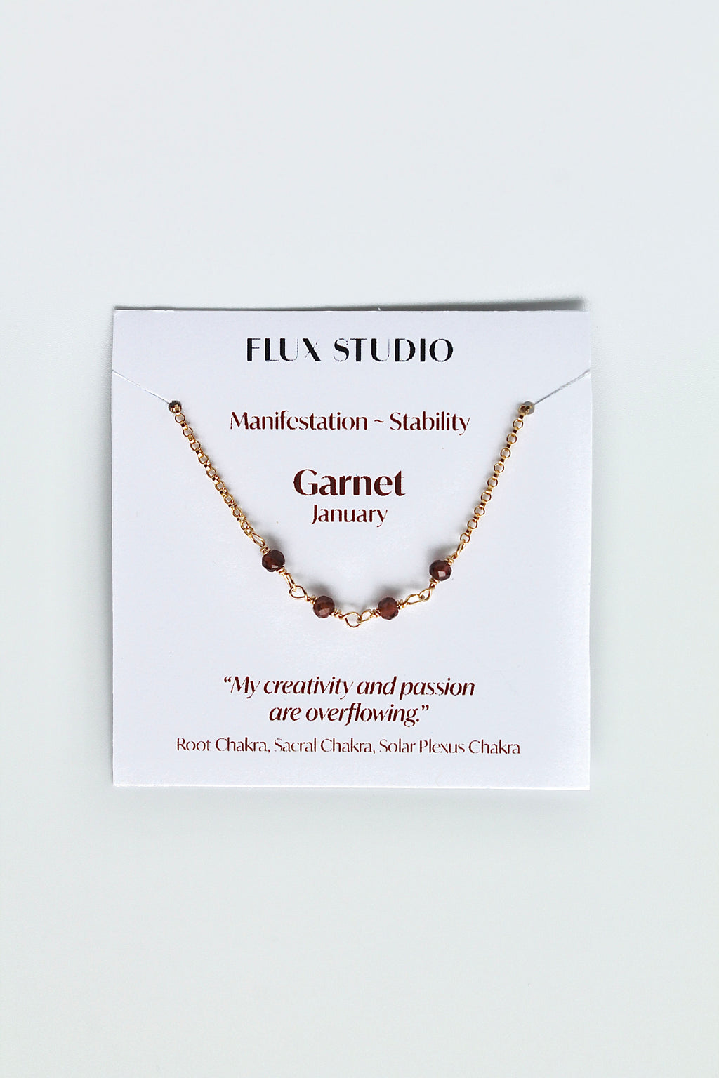 Birthstone Bar Necklace - Garnet (January) - Manifestation