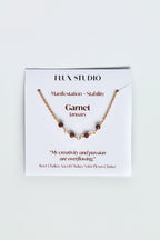 Birthstone Bar Necklace - Garnet (January) - Manifestation