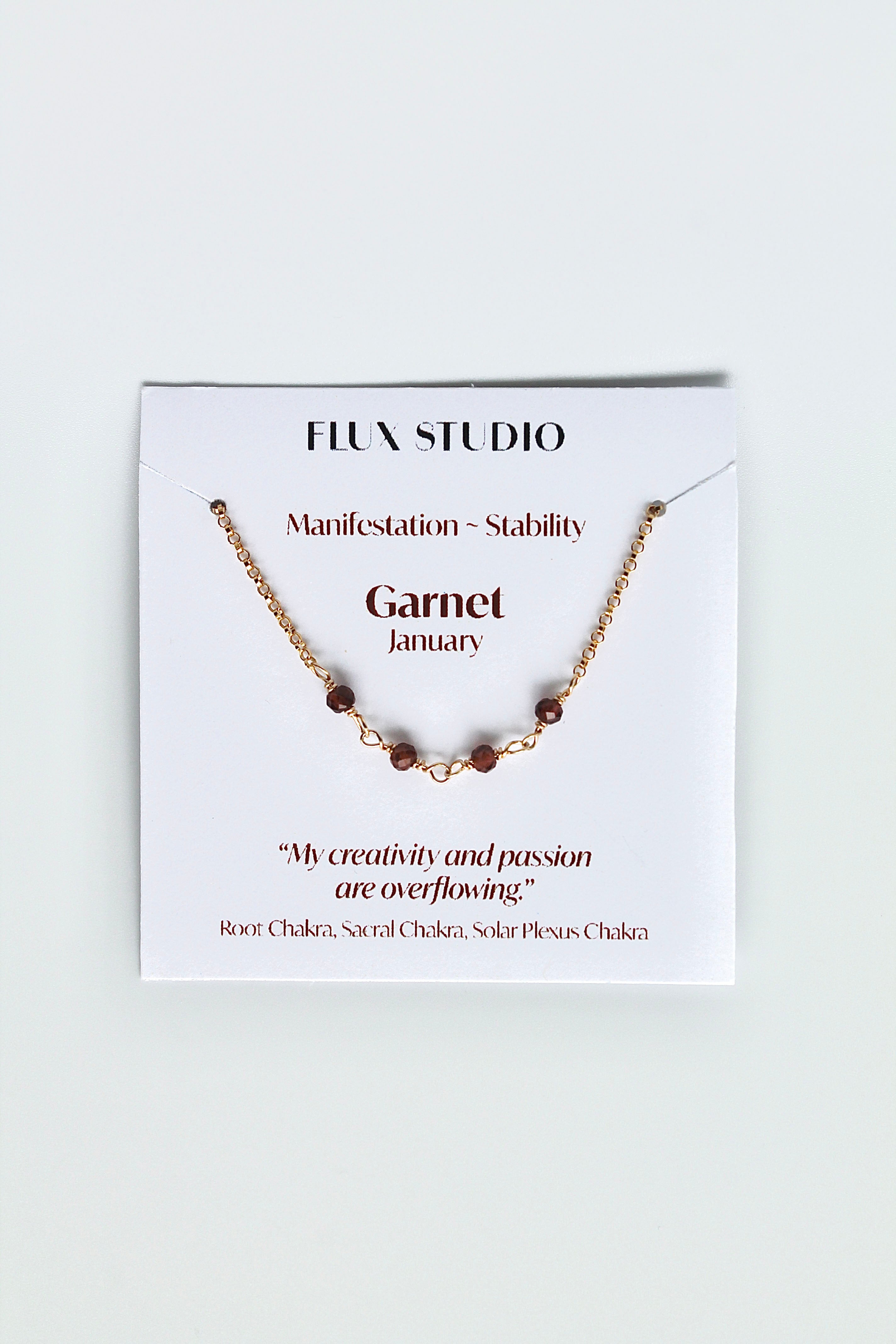 Birthstone Bar Necklace - Garnet (January) - Manifestation