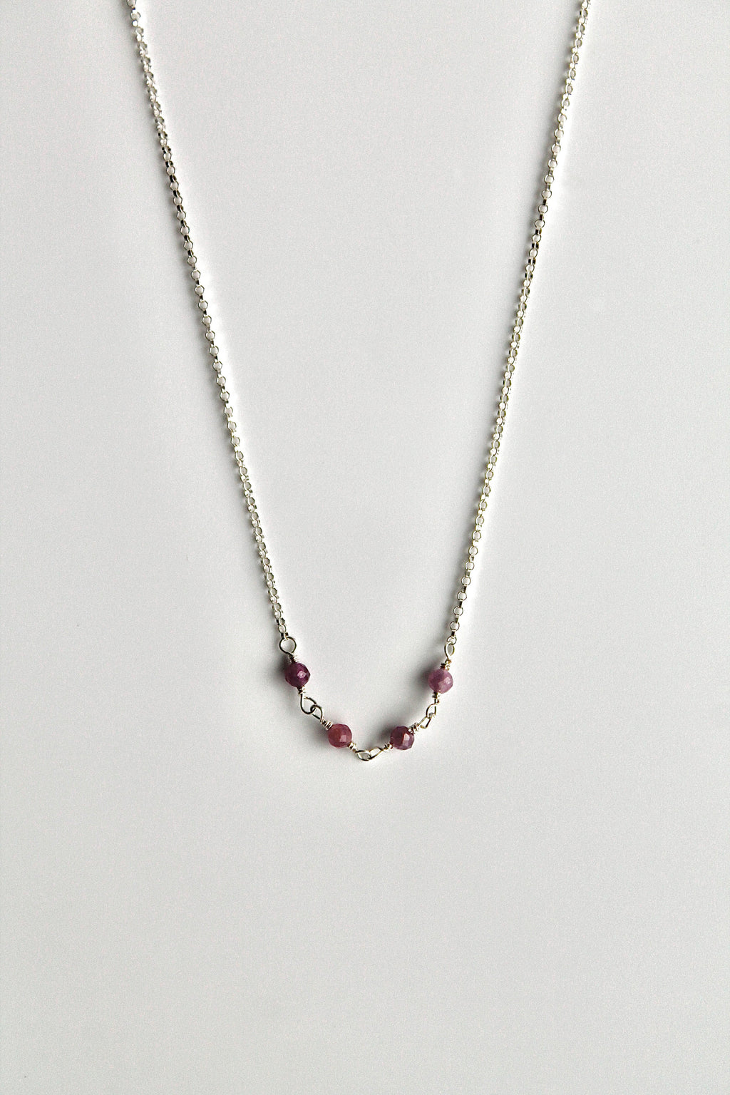 Collier barrette pierre de naissance - Rubis (juillet) - Passion