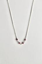 Collier barrette pierre de naissance - Rubis (juillet) - Passion