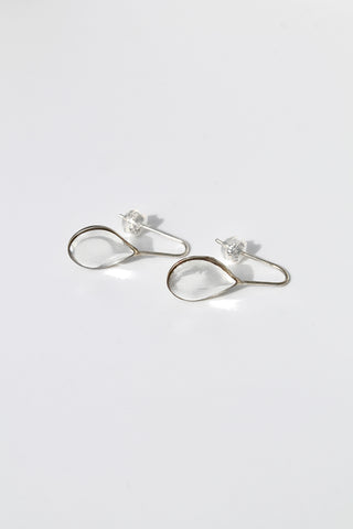 "April Showers" Large Resin Raindrop Threaders - Sterling Silver