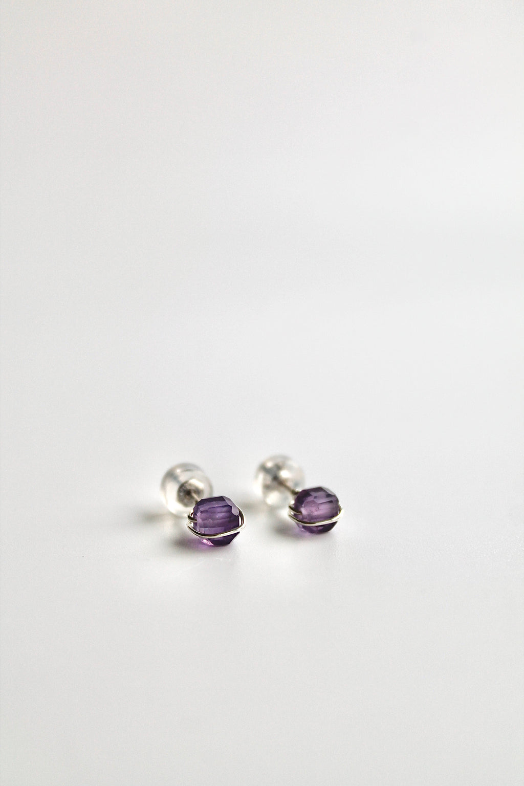 Birthstone Studs - Amethyst (February) - Serenity