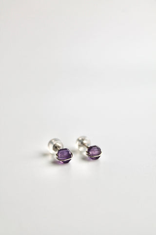 Birthstone Studs - Amethyst (February) - Serenity