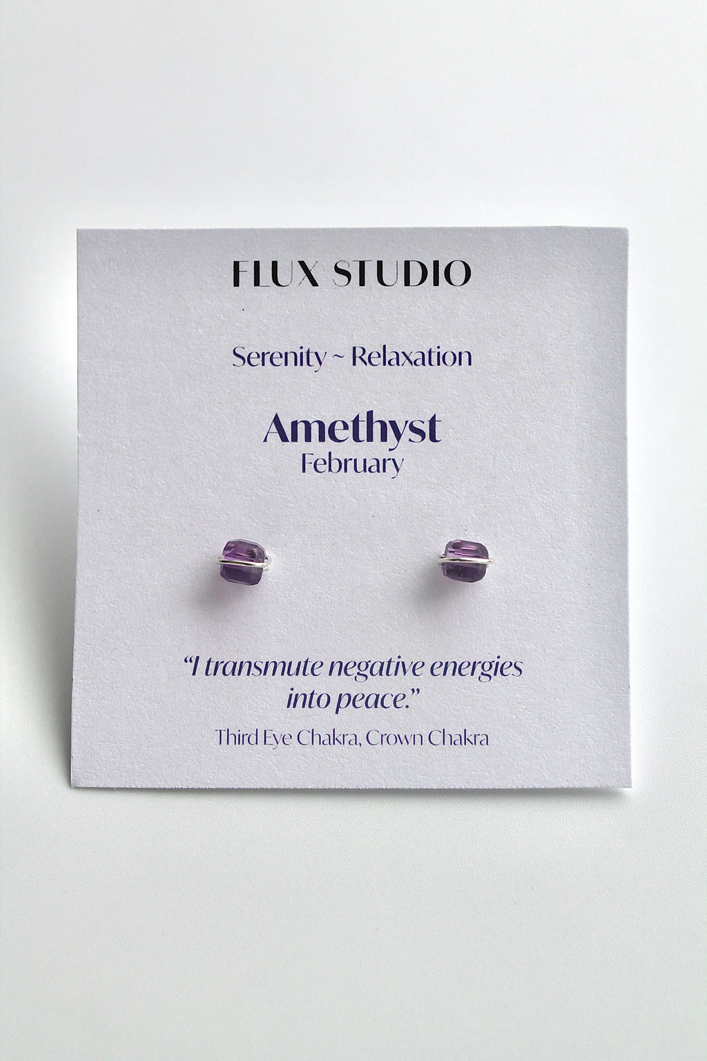 Birthstone Studs - Amethyst (February) - Serenity