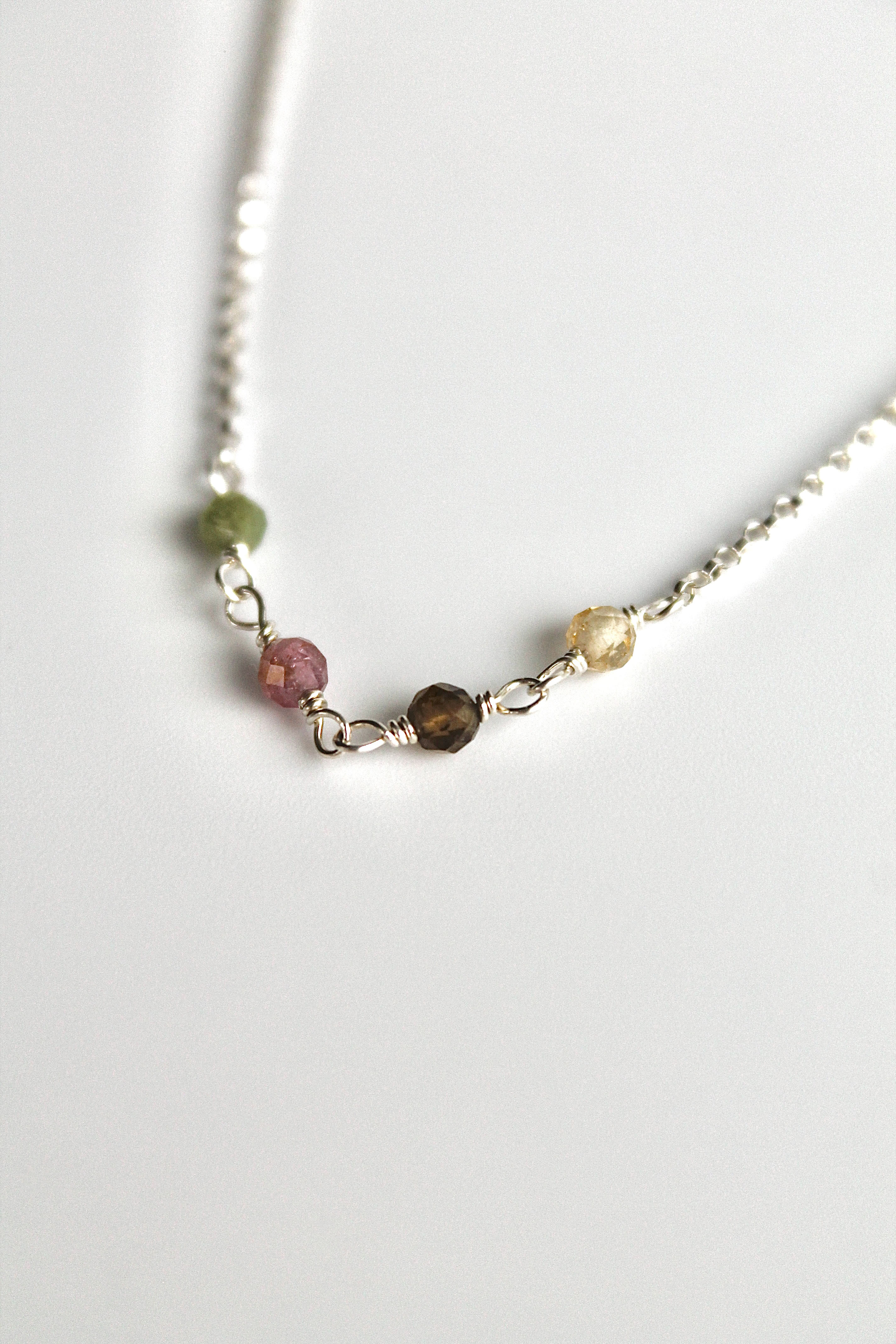 Collier barrette pierre de naissance - Tourmaline (octobre) - Alignement