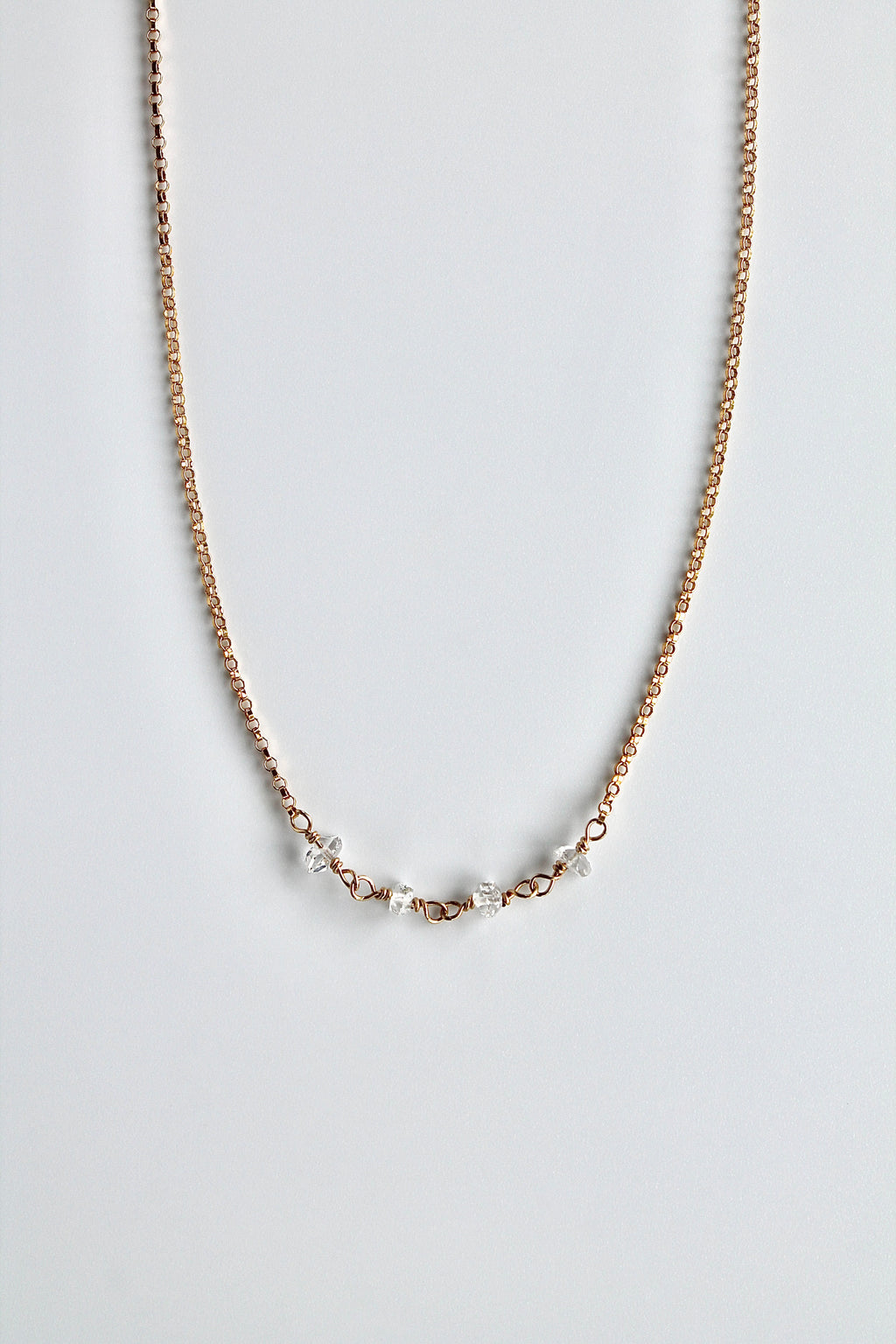 Birthstone Bar Necklace - Herkimer Diamond (April) - Divine Connection