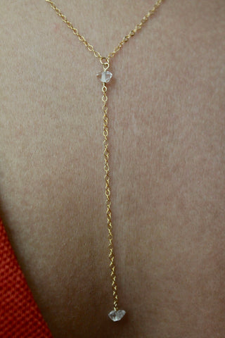 Herkimer Diamond Lariat Necklace
