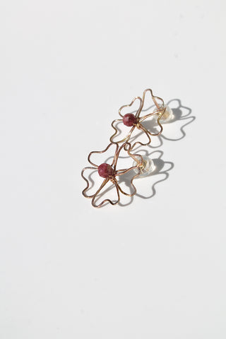 Phlox & Tourmaline Studs - 14k Gold Filled