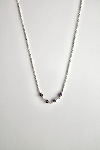 Birthstone Bar Necklace - Amethyst (February) - Serenity