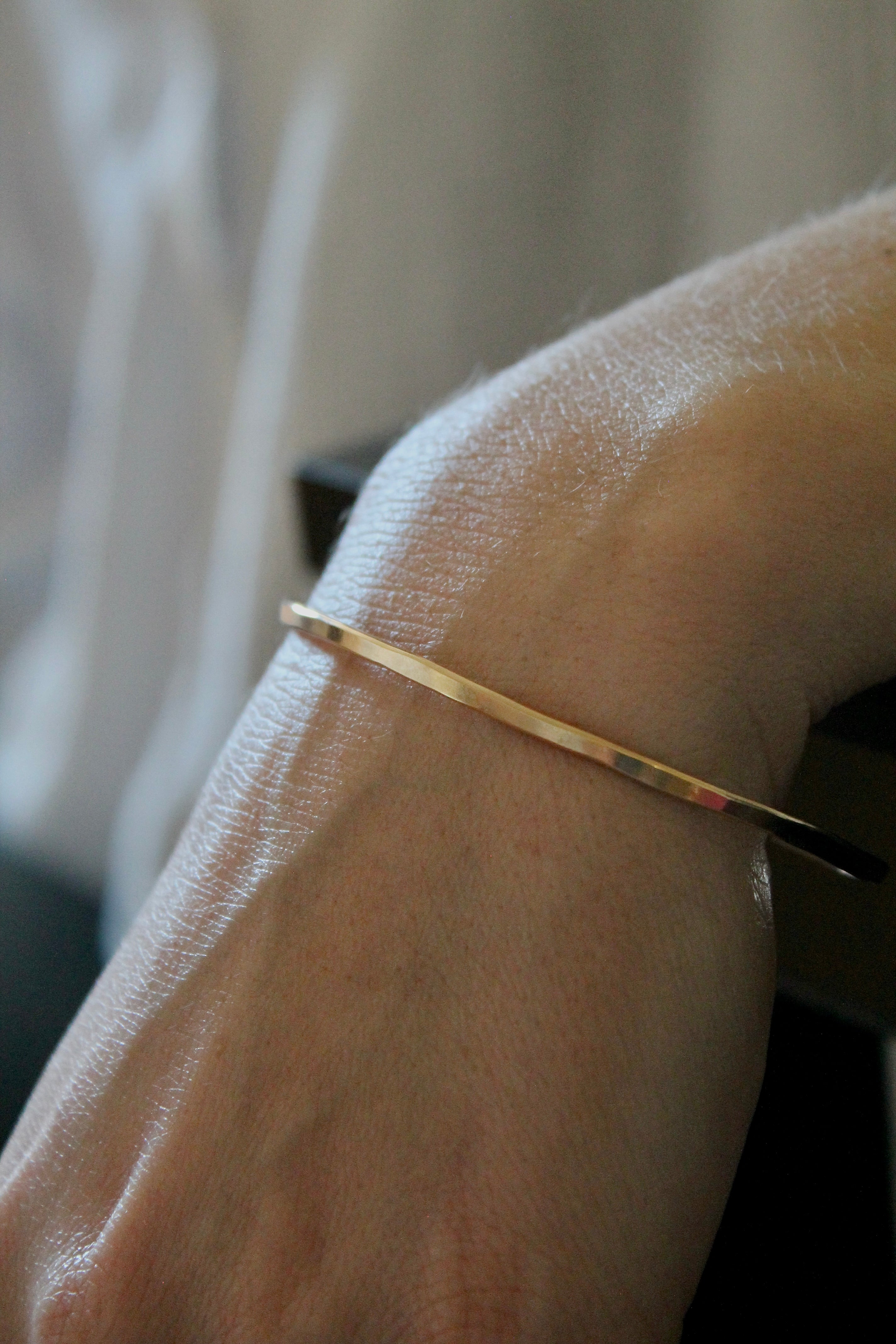 Hammered Open Bangle