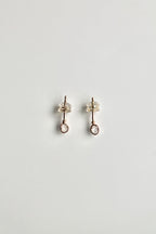 Pendientes con piedra de nacimiento - Diamante Herkimer (abril) - Conexión Divina