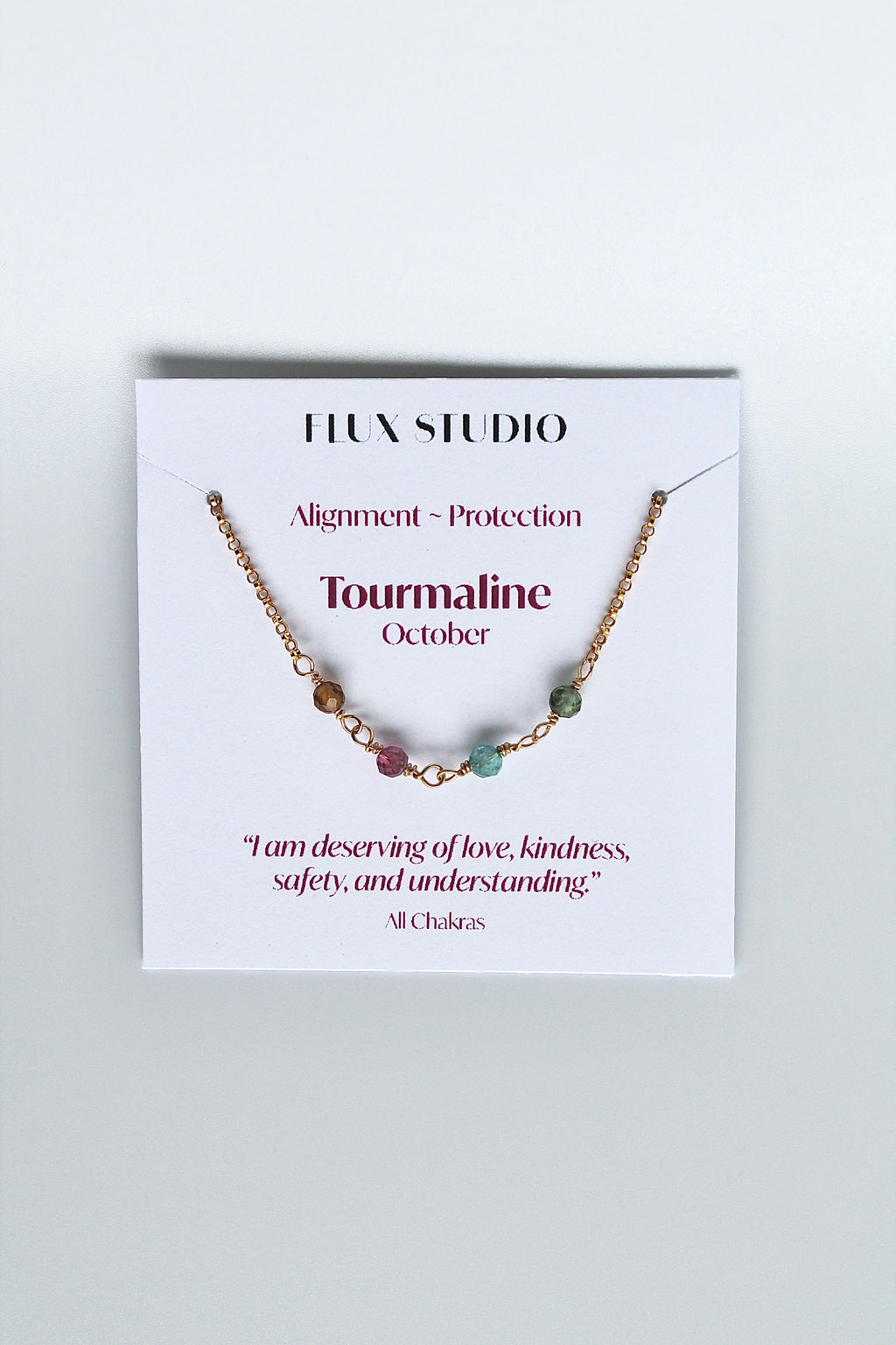 Birthstone Bar Necklace - Tourmaline (October) - Alignment