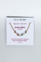 Birthstone Bar Necklace - Tourmaline (October) - Alignment