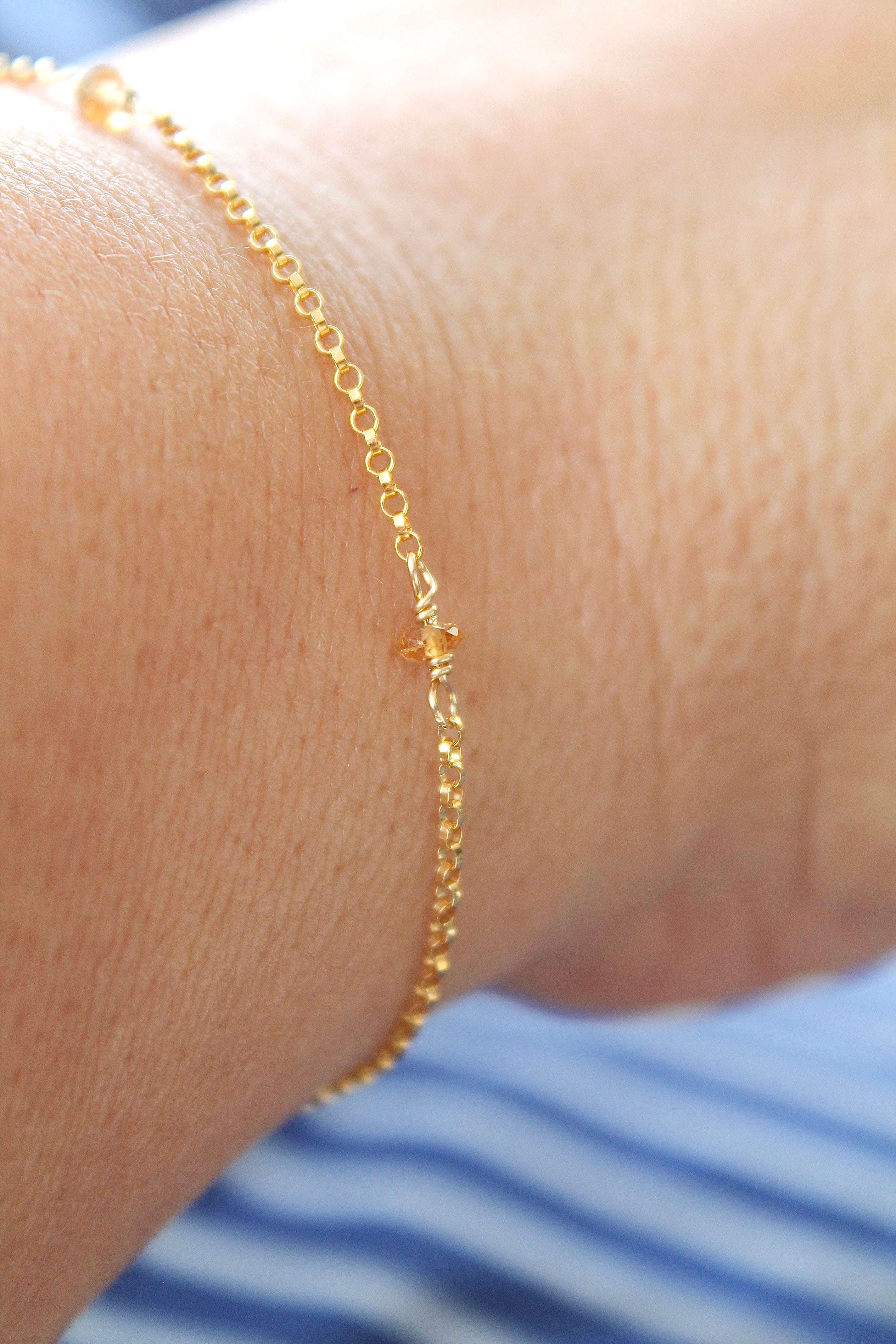 Pulsera con múltiples piedras de nacimiento: Citrino (noviembre) - Poder personal