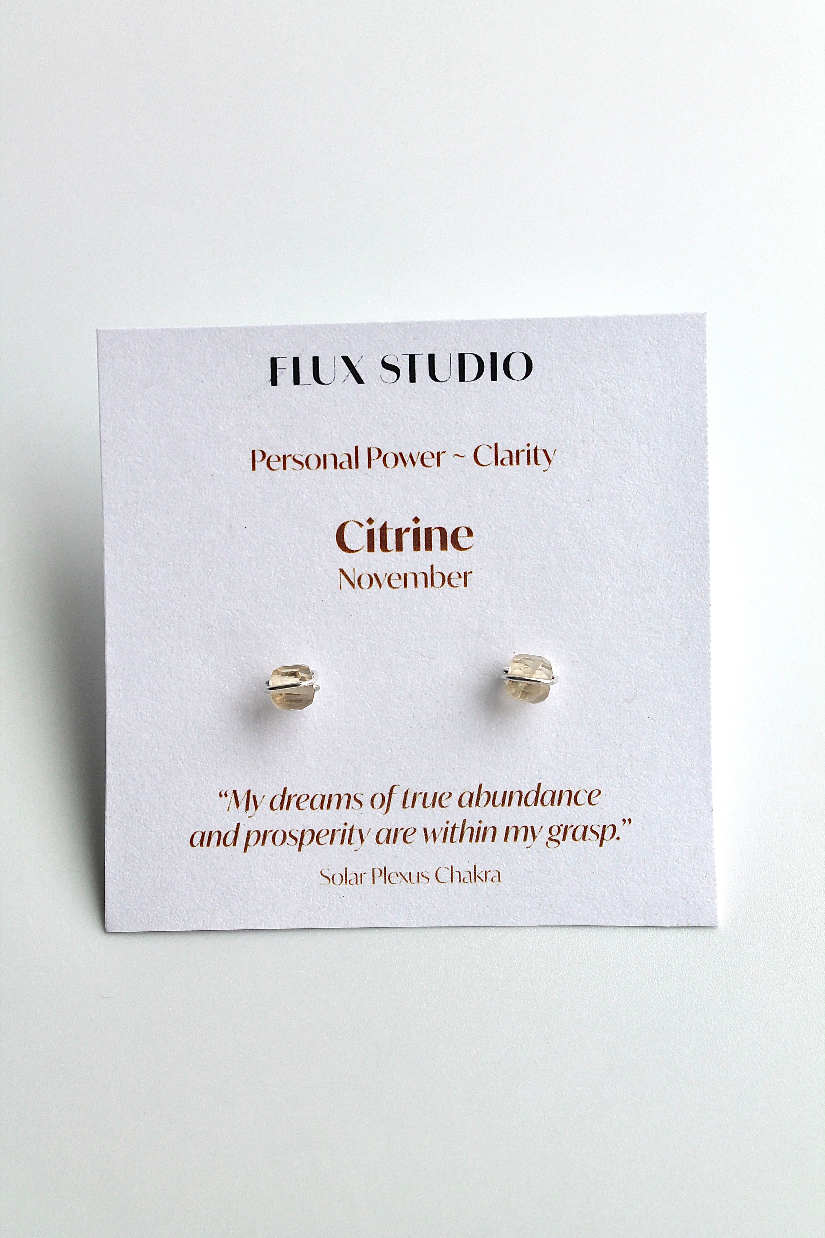 Birthstone Studs - Citrine (November) - Personal Power