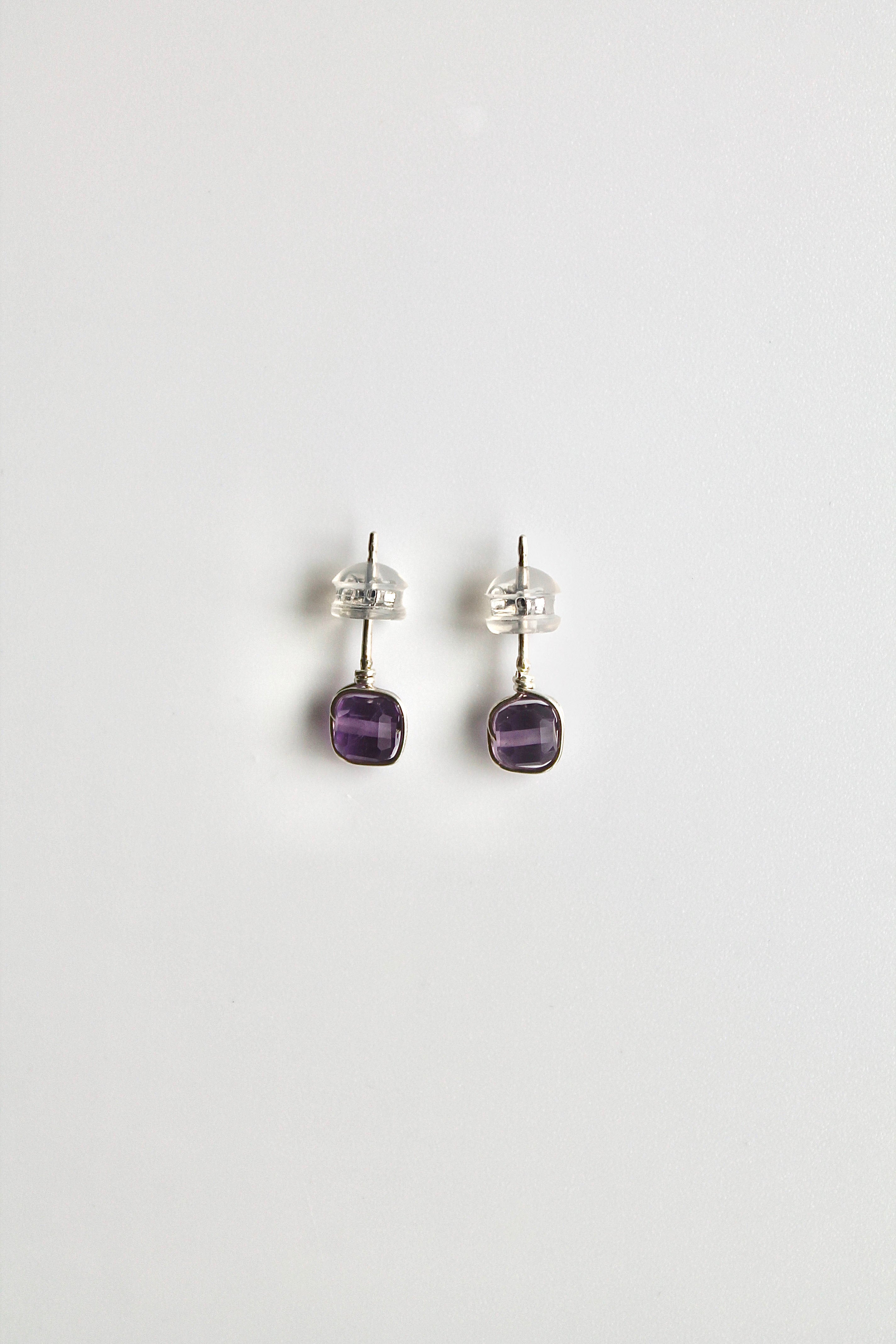 Birthstone Studs - Amethyst (February) - Serenity