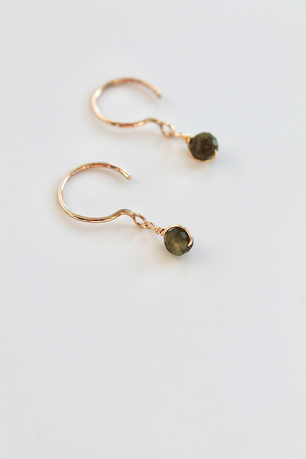 Threader Hoops (Green Tourmaline)