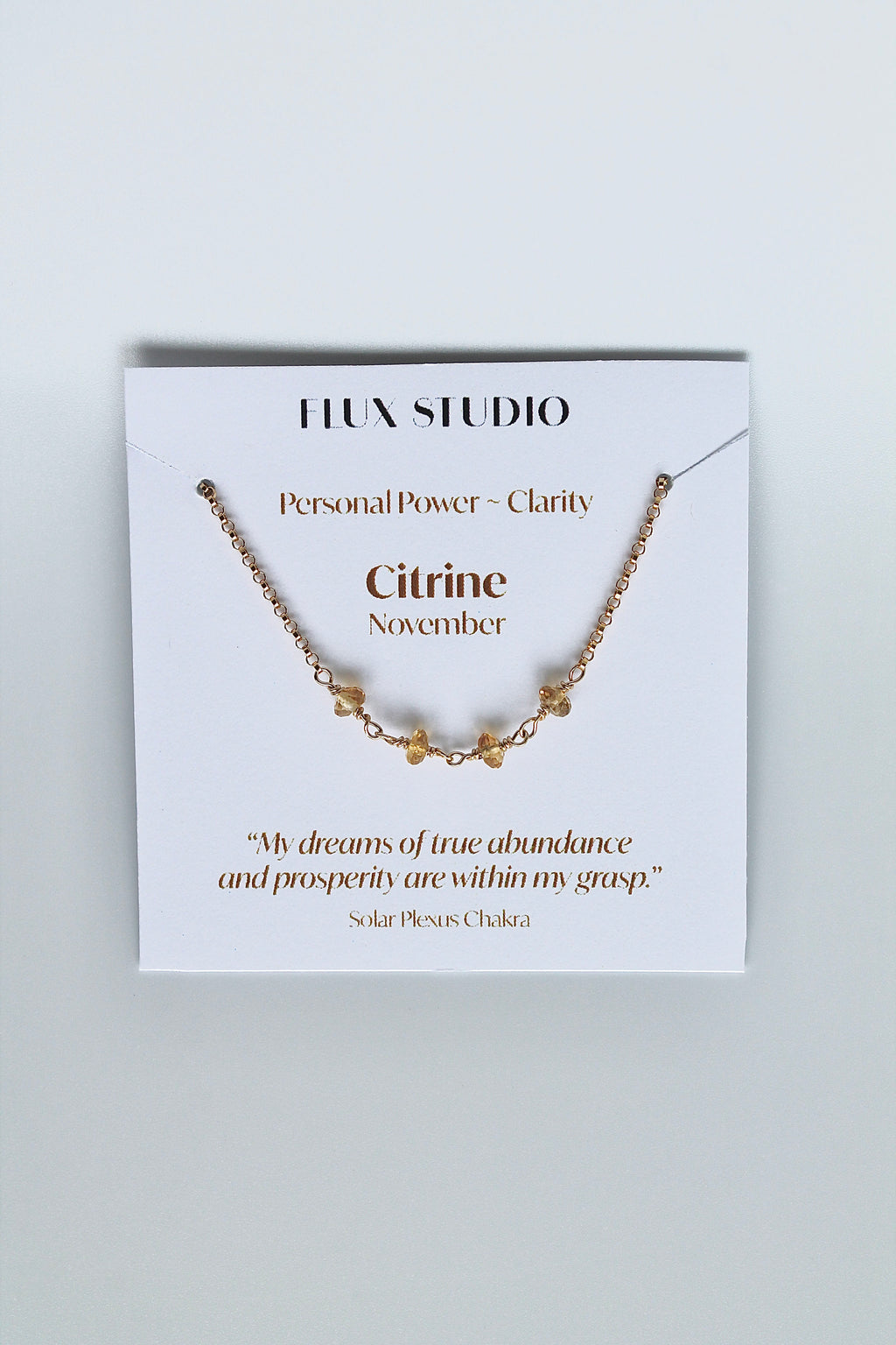 Birthstone Bar Necklace - Citrine (November) - Personal Power