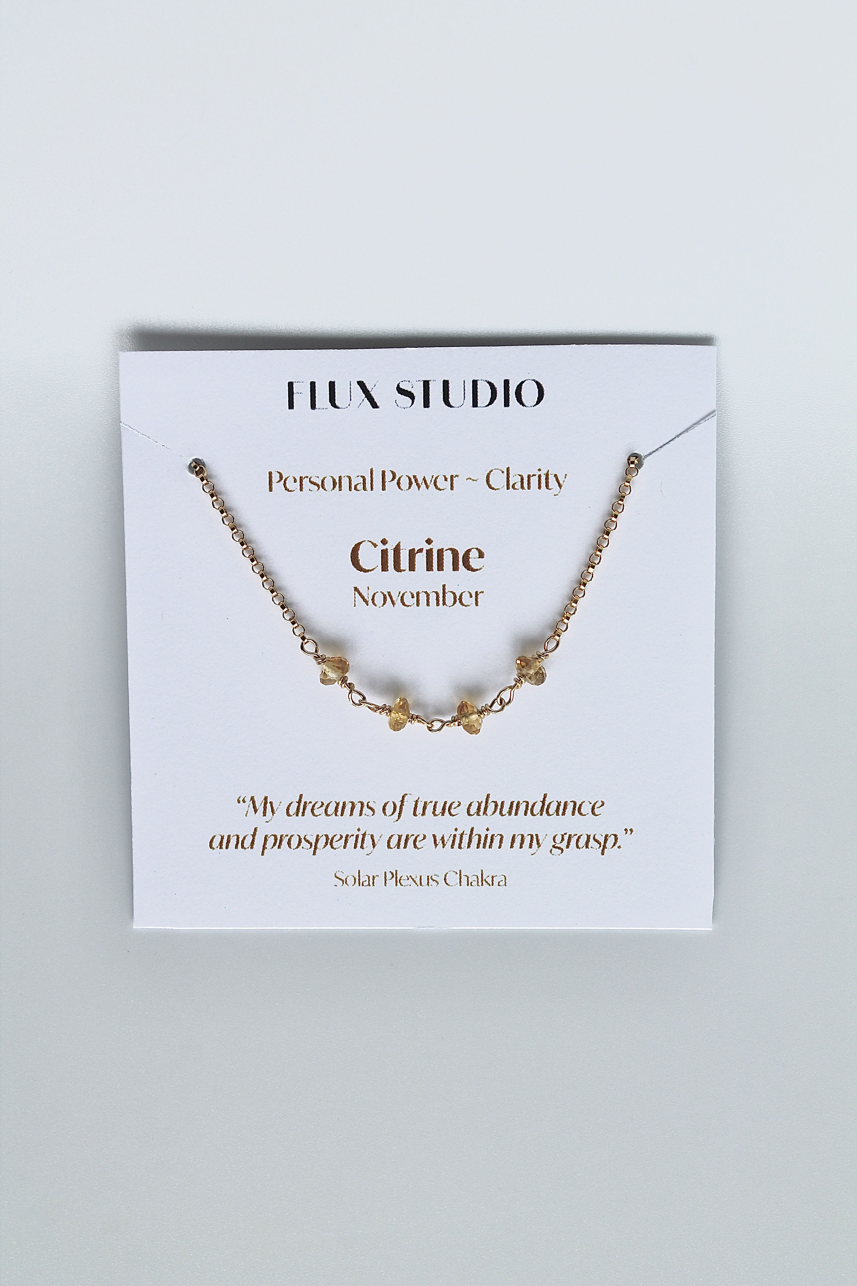 Birthstone Bar Necklace - Citrine (November) - Personal Power