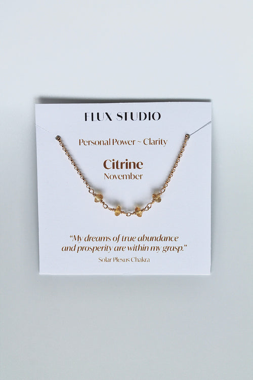 Birthstone Bar Necklace - Citrine (November) - Personal Power
