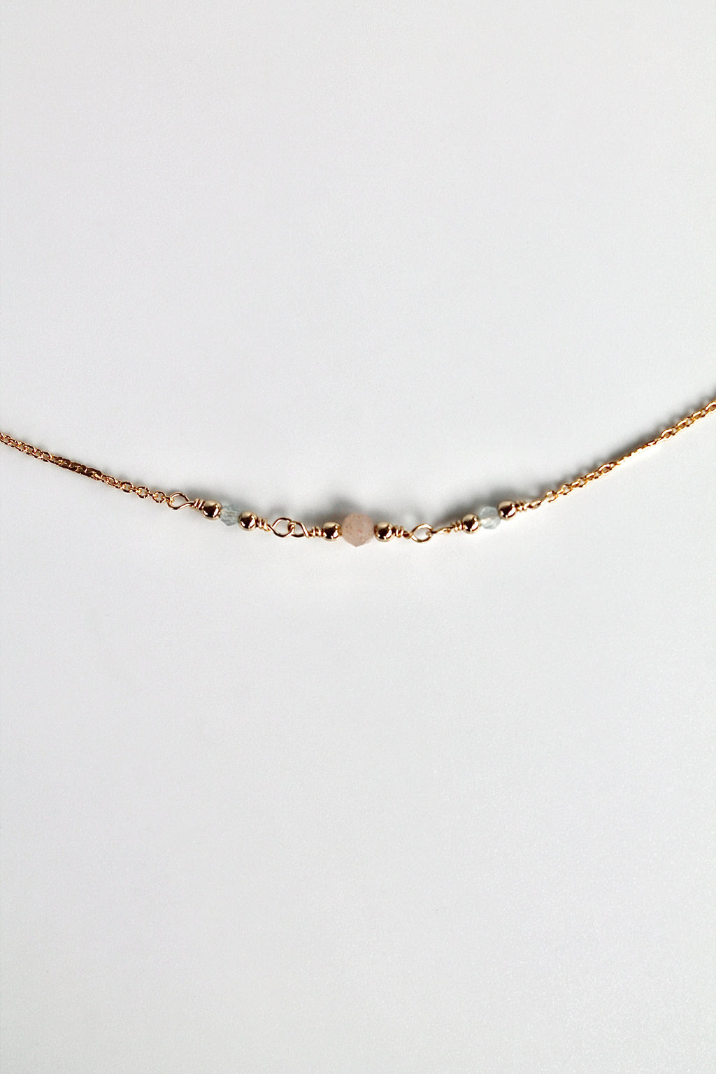 Embracing Change Healing Bracelet (Aquamarine & Peach Moonstone)