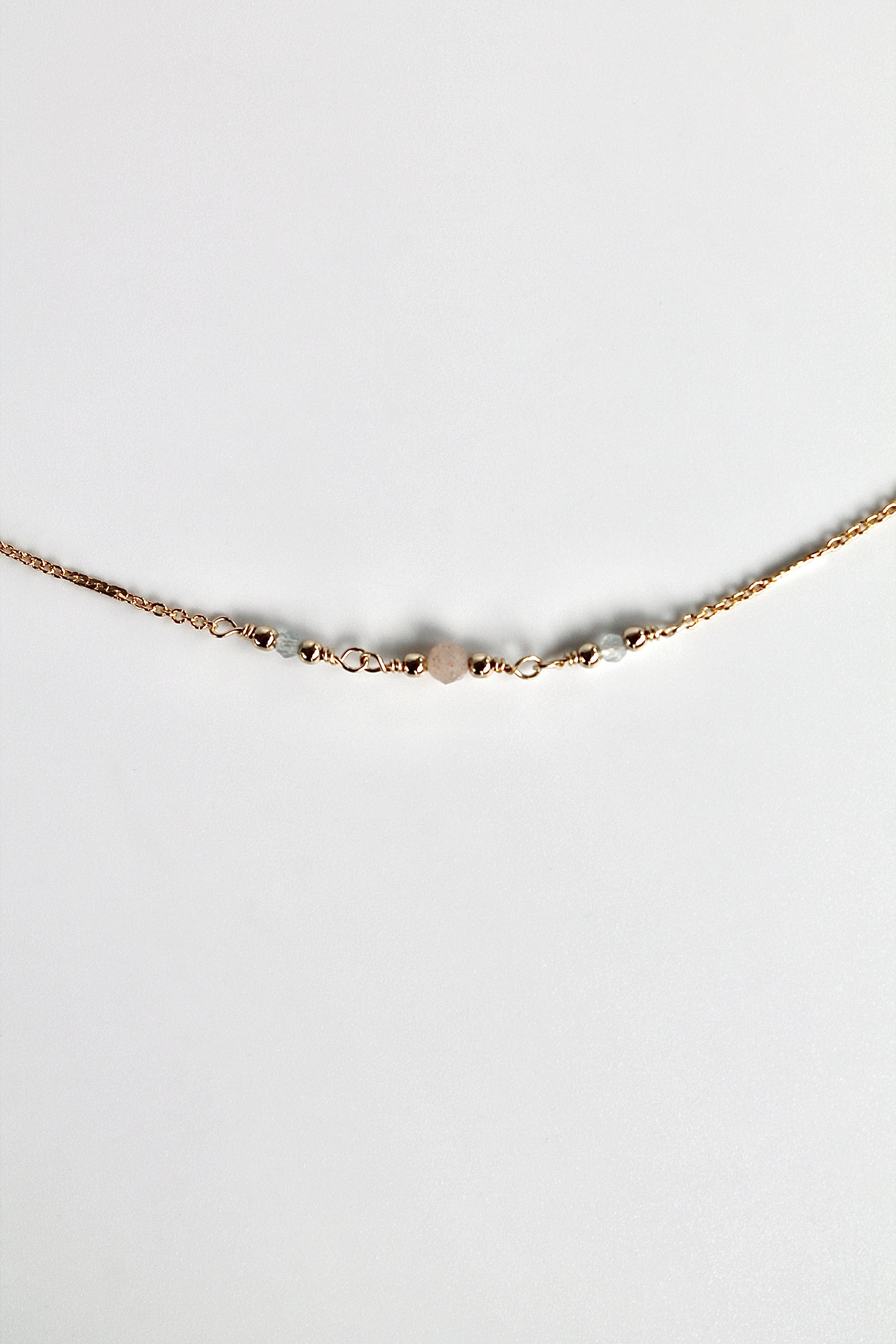 Embracing Change Healing Bracelet (Aquamarine & Peach Moonstone)