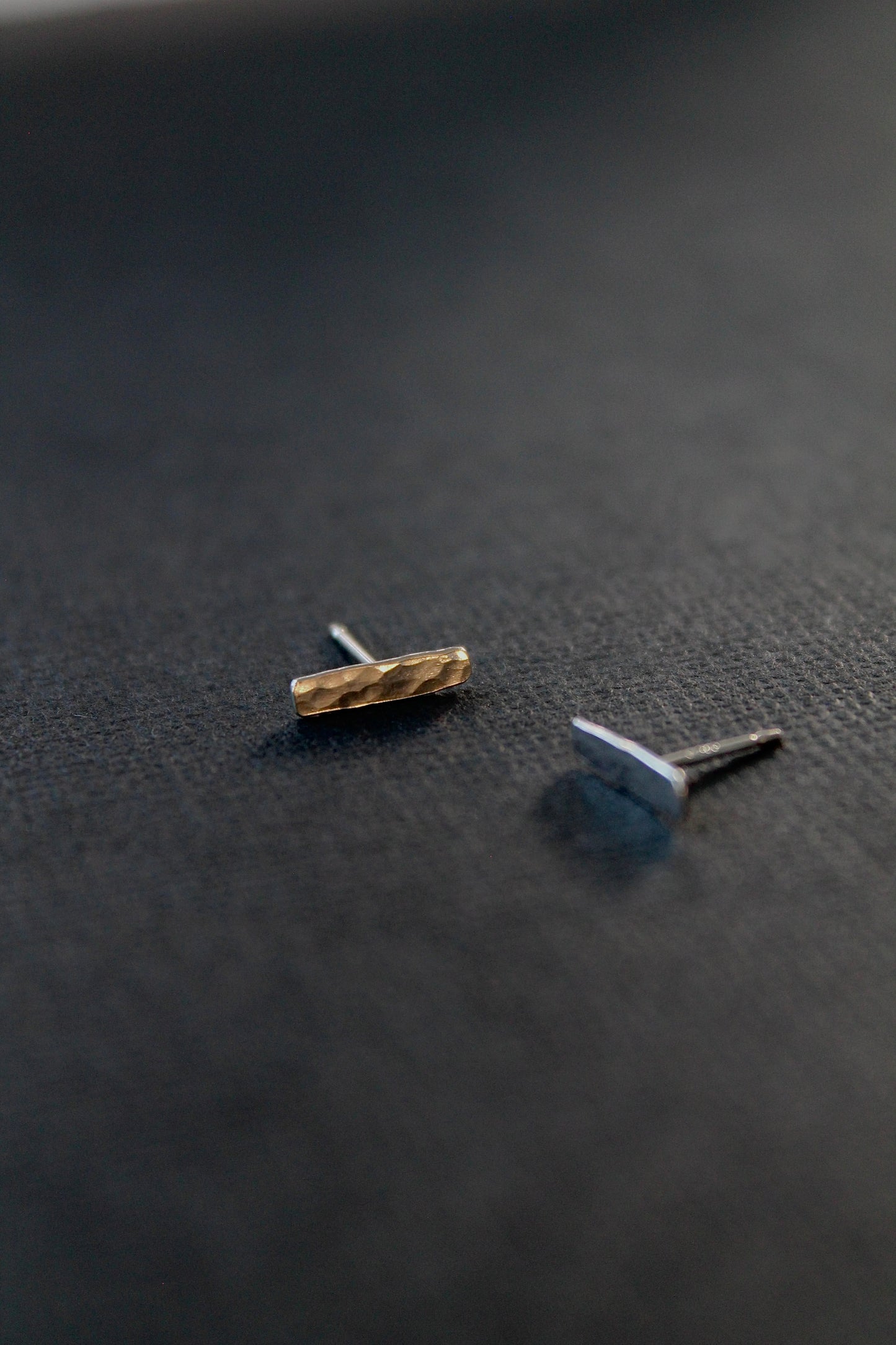 HAMMERED T-BAR STUDS - STERLING SILVER