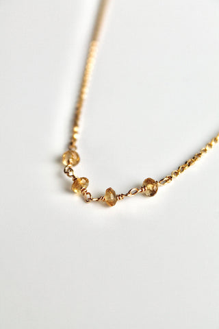 Birthstone Bar Necklace - Citrine (November) - Personal Power