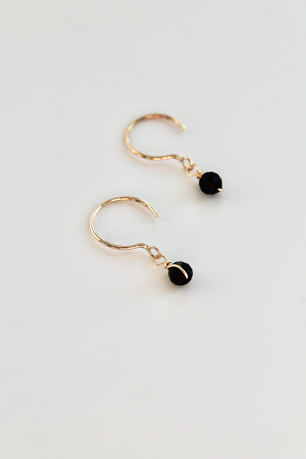 Threader Hoops (Black Tourmaline)