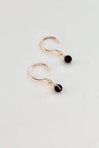 Threader Hoops (Black Tourmaline)