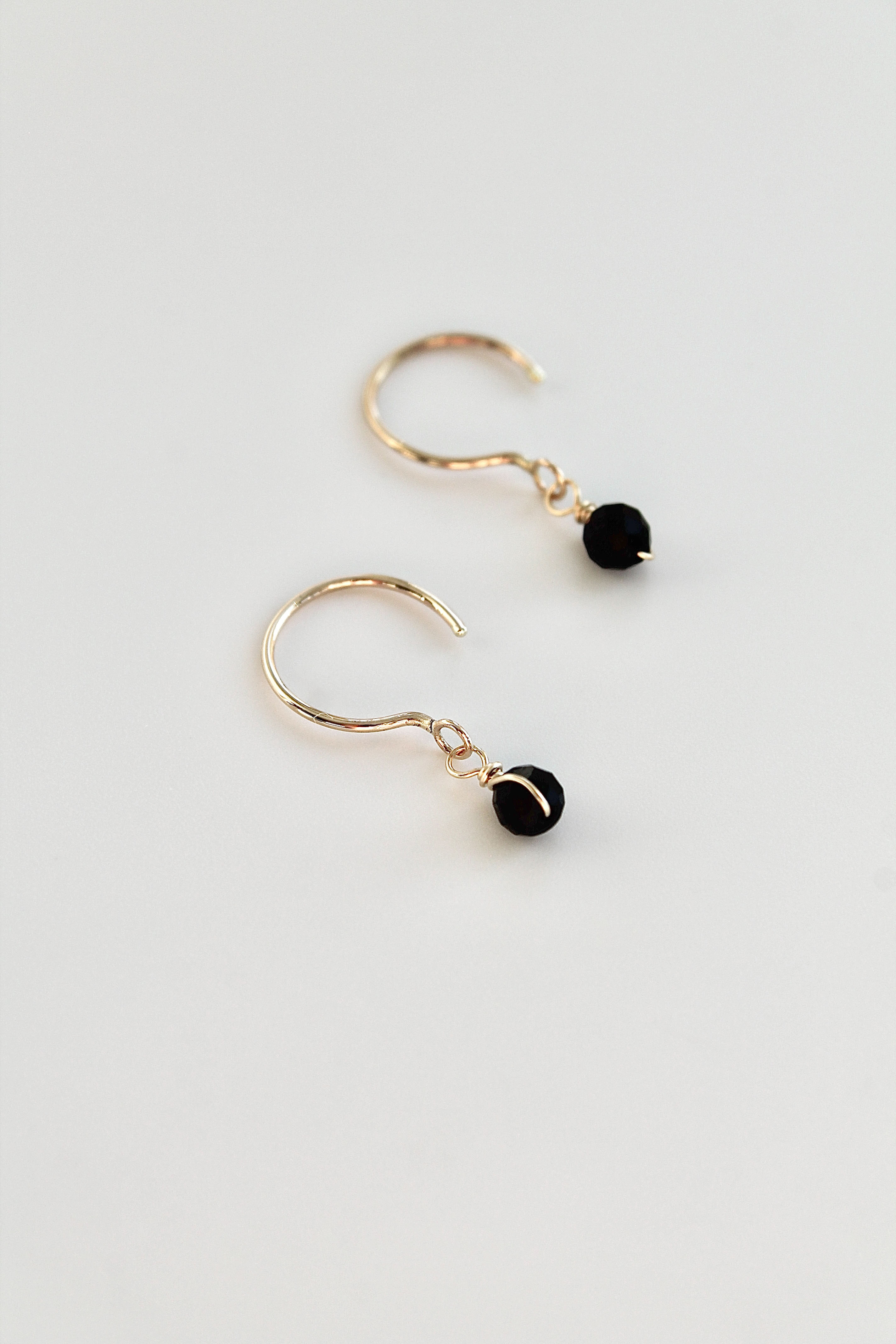 Threader Hoops (Black Tourmaline)
