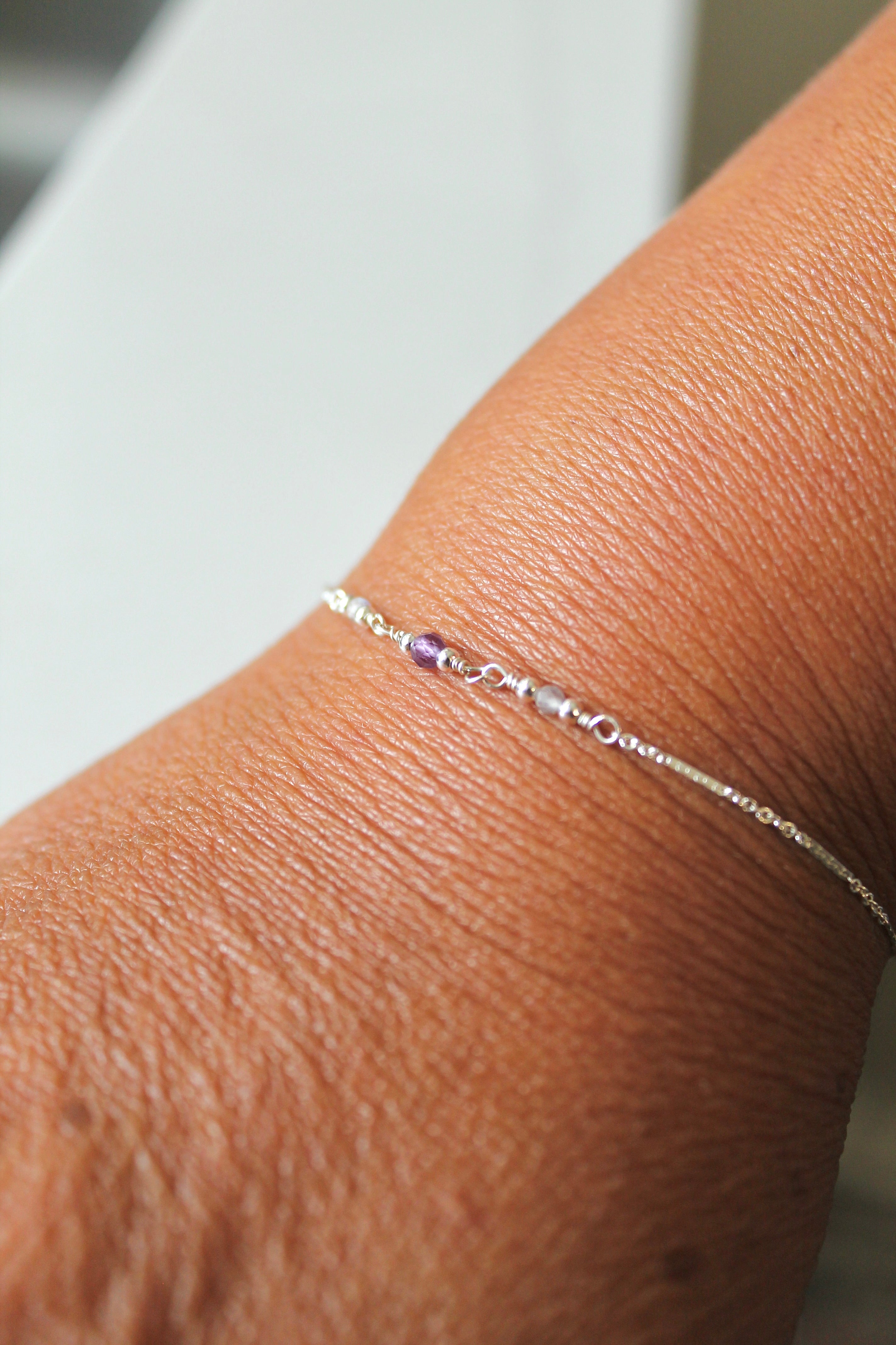 Focus Healing Bracelet (Labradorite & Amethyst)