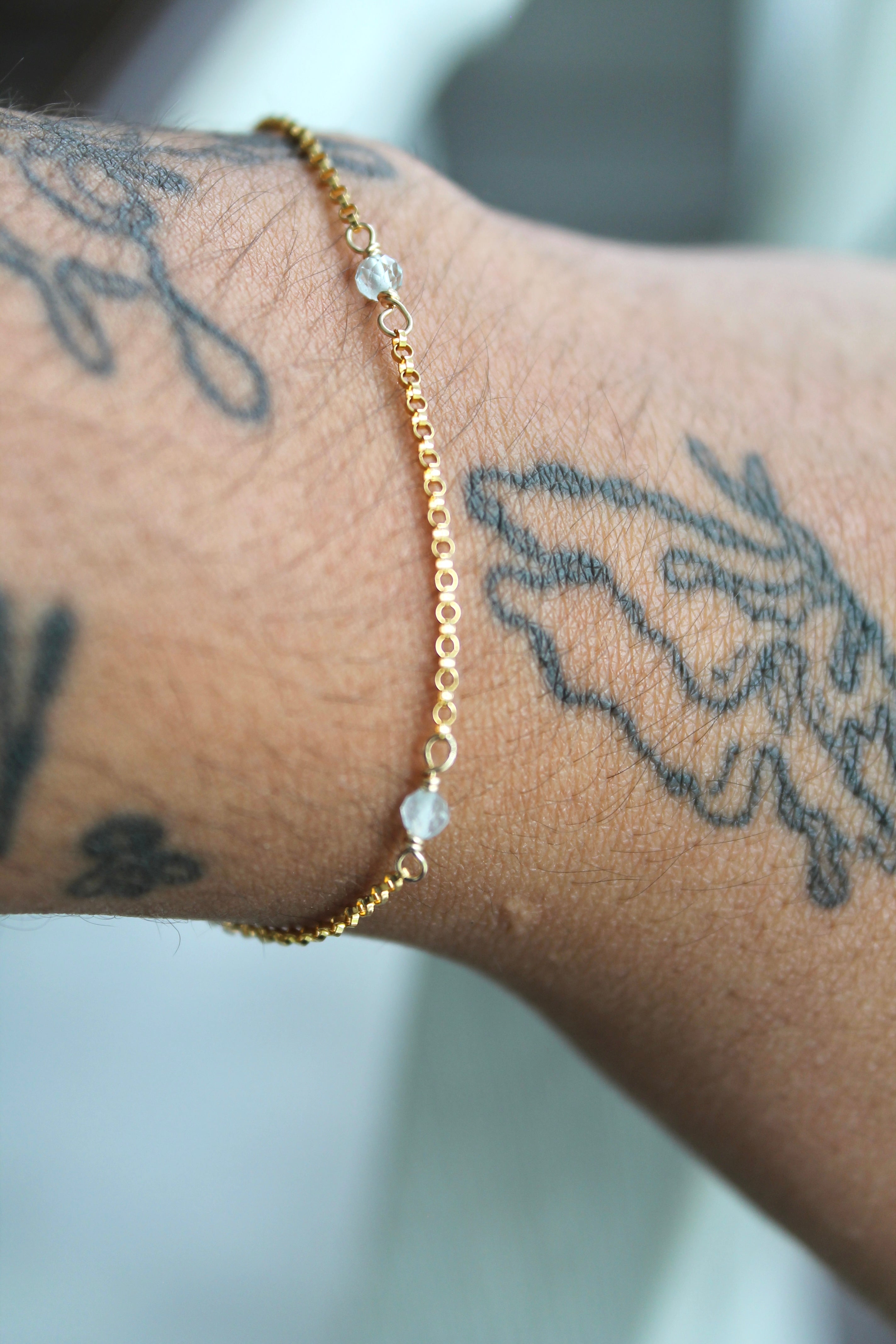 Multi Birthstone Bracelet - Aquamarine (March) - Emotional Depth