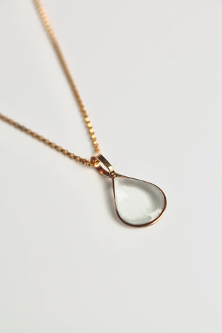 "April Showers" Large Resin Raindrop Necklace - 14k Gold Filled