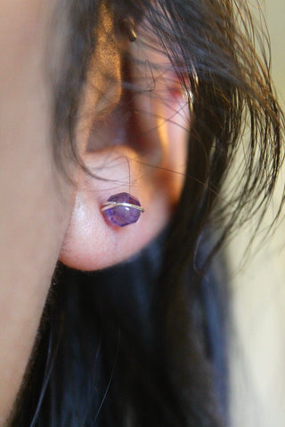 Birthstone Studs - Amethyst (February) - Serenity