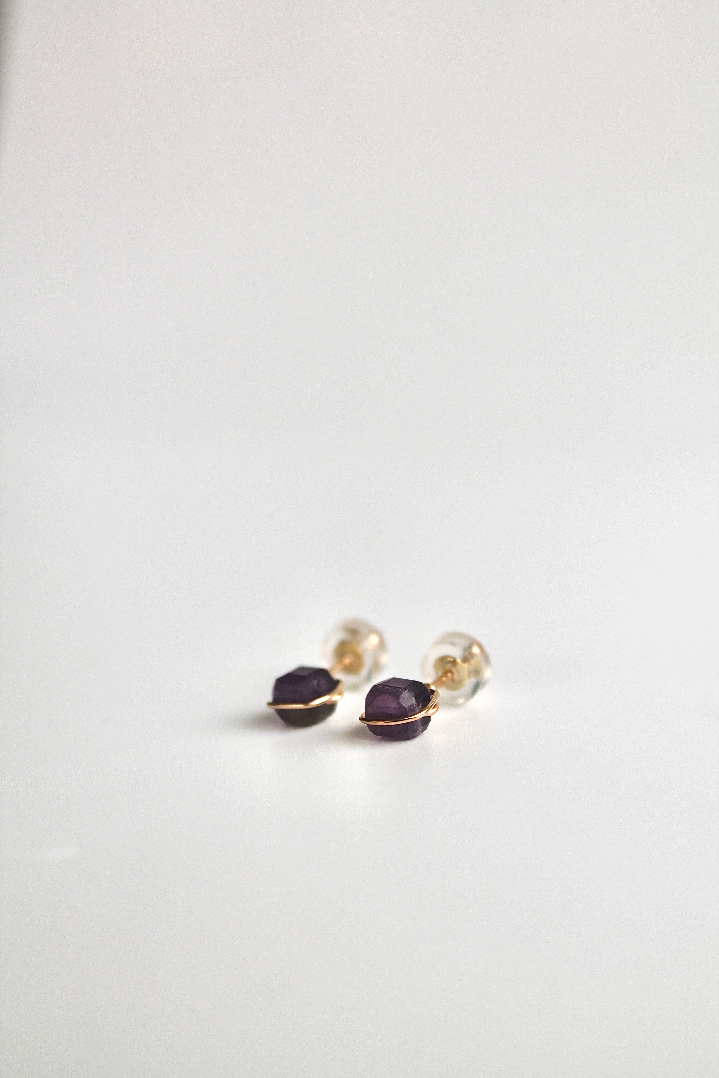 Birthstone Studs - Amethyst (February) - Serenity