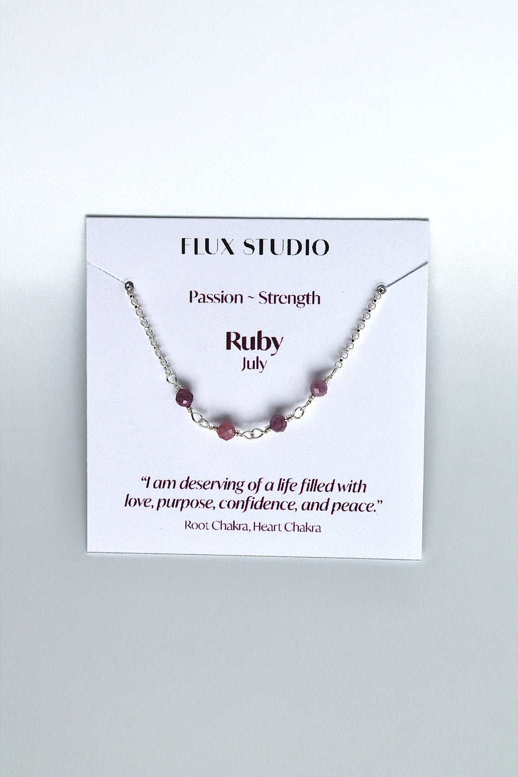 Birthstone Bar Necklace - Ruby (July) - Passion