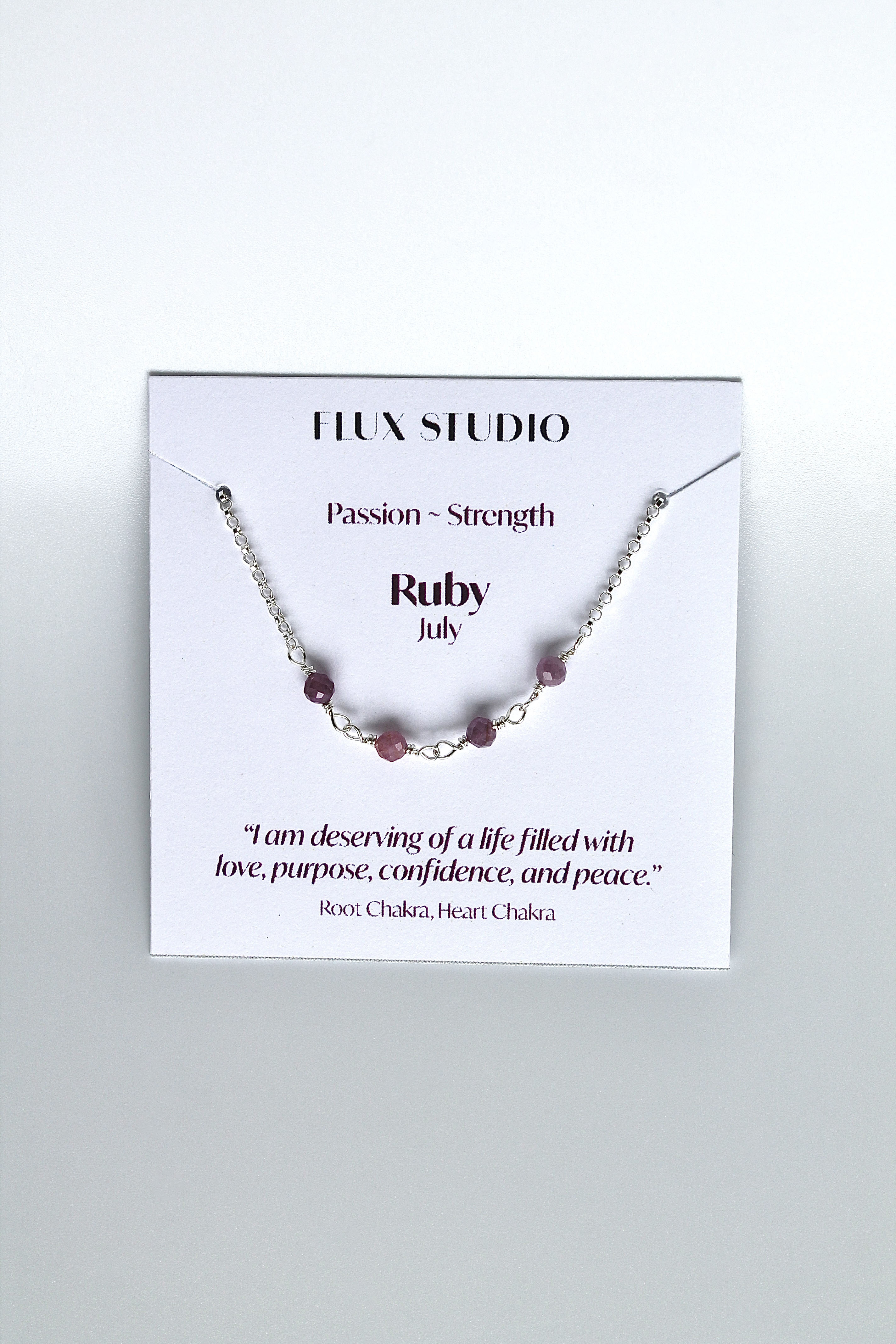 Birthstone Bar Necklace - Ruby (July) - Passion