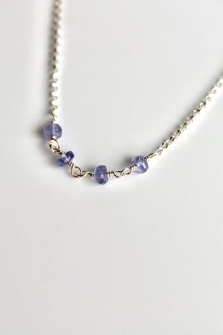 Birthstone Bar Necklace - Tanzanite (December) - Enlightenment