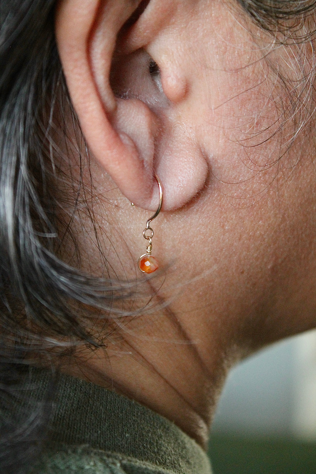 Threader Hoops (Carnelian)
