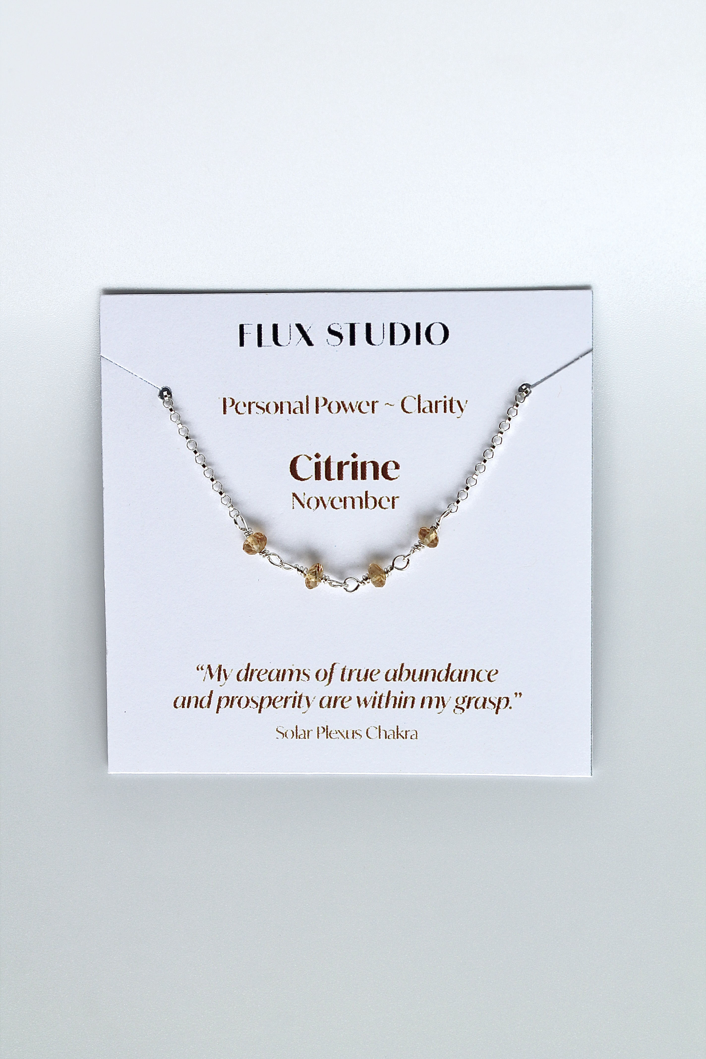 Birthstone Bar Necklace - Citrine (November) - Personal Power