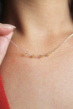 Collar con barra de piedra natal - Citrino (noviembre) - Poder personal