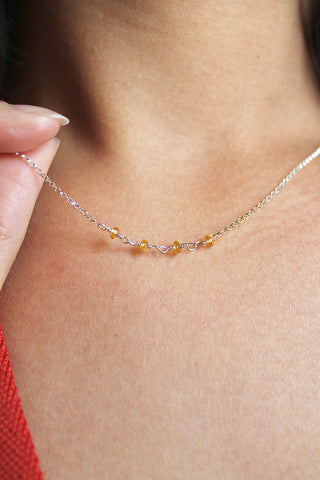 Birthstone Bar Necklace - Citrine (November) - Personal Power