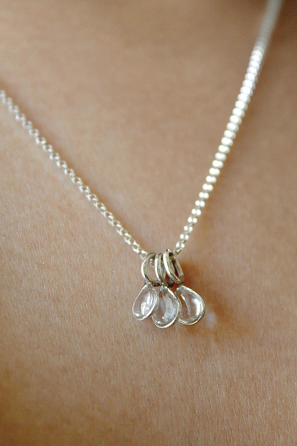 "April Showers" Resin Multi Raindrop Necklace