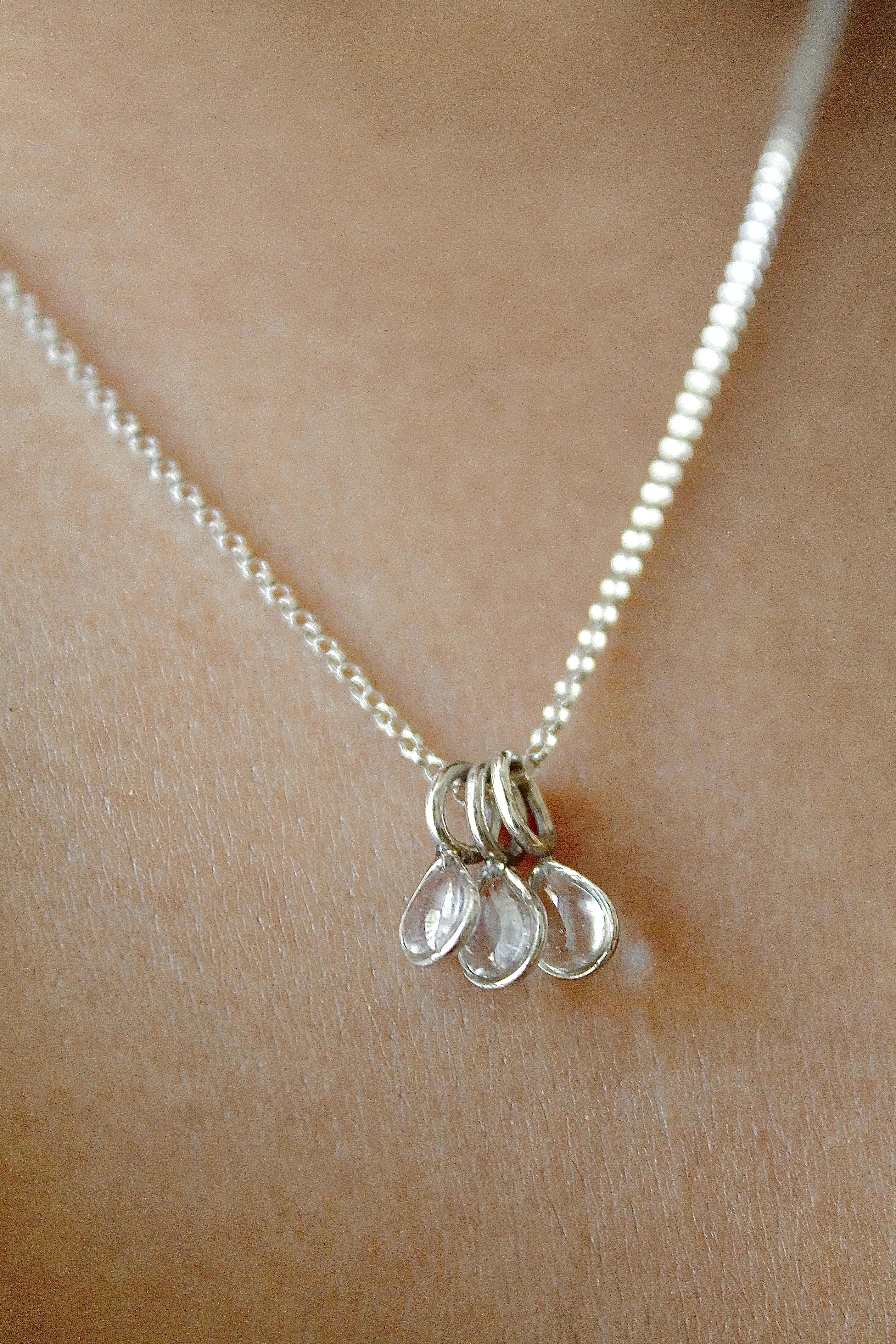 "April Showers" Resin Multi Raindrop Necklace