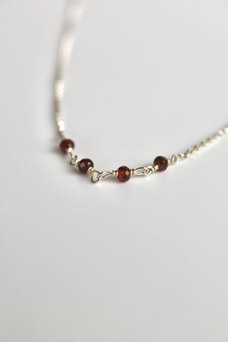 Birthstone Bar Necklace - Garnet (January) - Manifestation